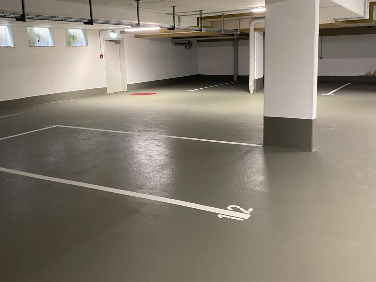 Garagenebene nach der Beschichtung